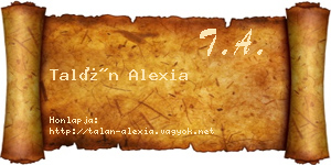 Talán Alexia névjegykártya
